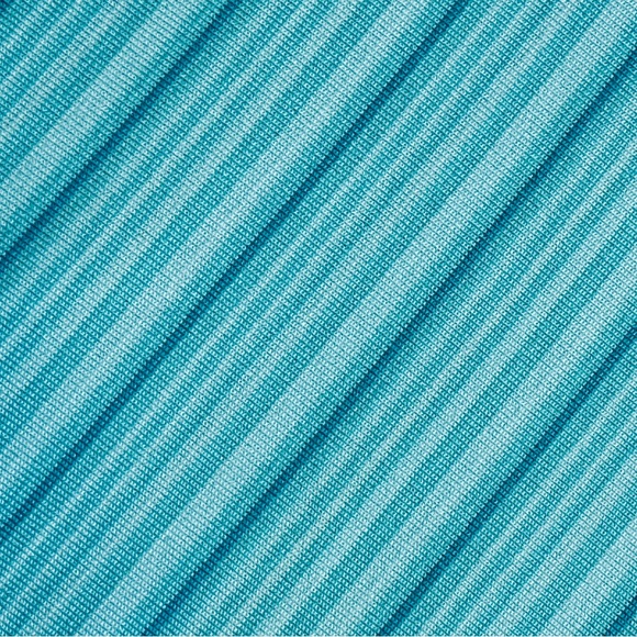 🆕 Kyodan Freedom Trail Dress Travel Aqua Blue Stripe Stetchy Short Sleeve 8 10 M - Picture 5 of 5